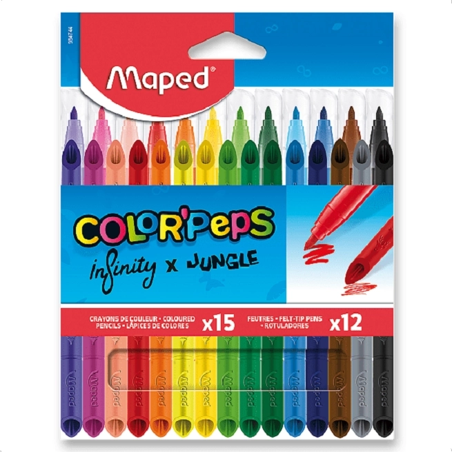 Kleurpotloden Maped Color'Peps Infinity en Stiften Color'Peps Jungle