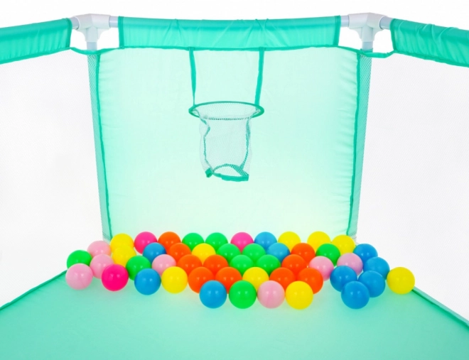 Kinder speelhek met 50 ballen en basketbalring – ballenbak, 18+ maanden