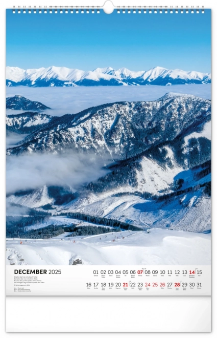 NOTIQUE Muurkalender Tatra 2025, 33 x 46 cm