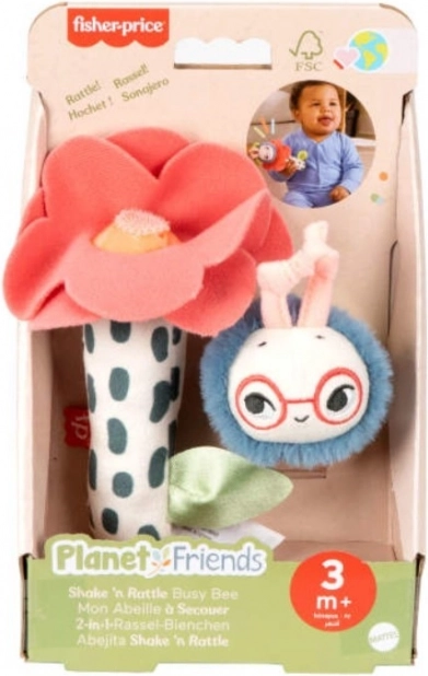 Sensorische rammelaars Fisher-Price Planet Friends – bij en bloemetje