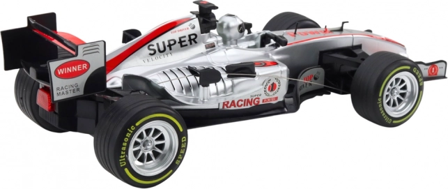 RC raceauto 1:12 met afstandsbediening, lichten en geluiden - Zilver