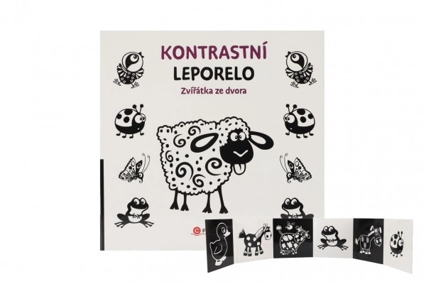 Boekje Contrast Leporello Dieren van het Boererf 15,5x15cm 0m+