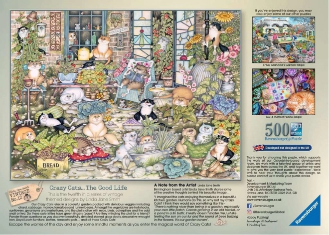 Ravensburger puzzel Gekke katten: Kattenleven 500 stukjes