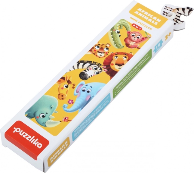 Puzzlika Afrikaanse dieren – educatieve puzzel 8 dieren, 16 stukjes