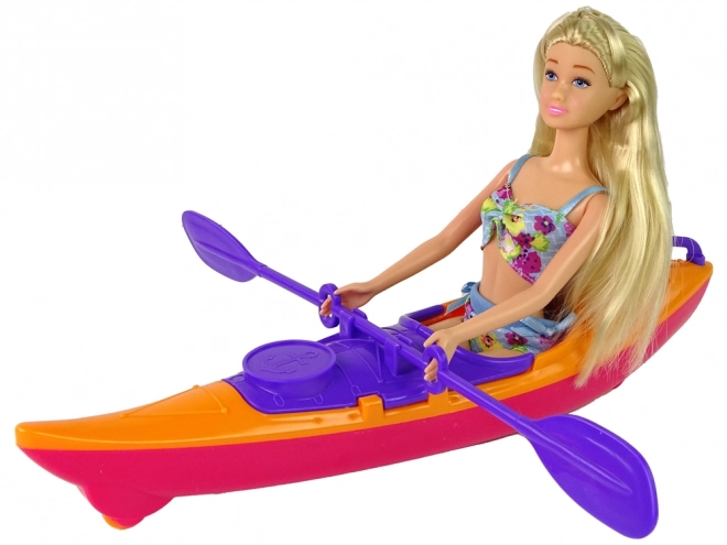 Set pop en oranje kajak met accessoires