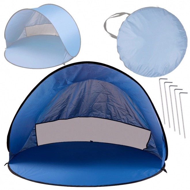 Grote zelfuitklappende strandtent met hoes
