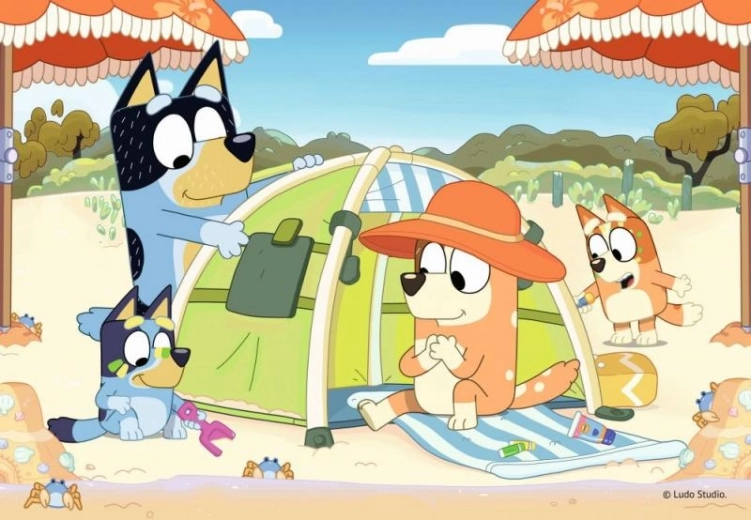 Puzzel Bluey op het Strand 35 Stukjes