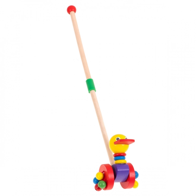 Houten wandelende eend op stok