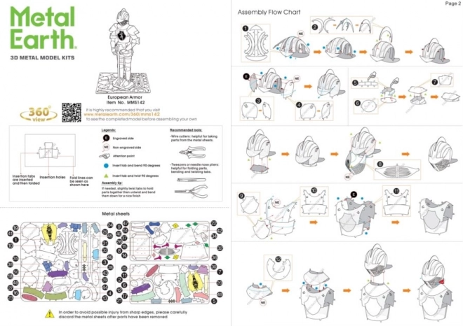 Metal Earth 3D puzzel Harnas - Europese Ridder