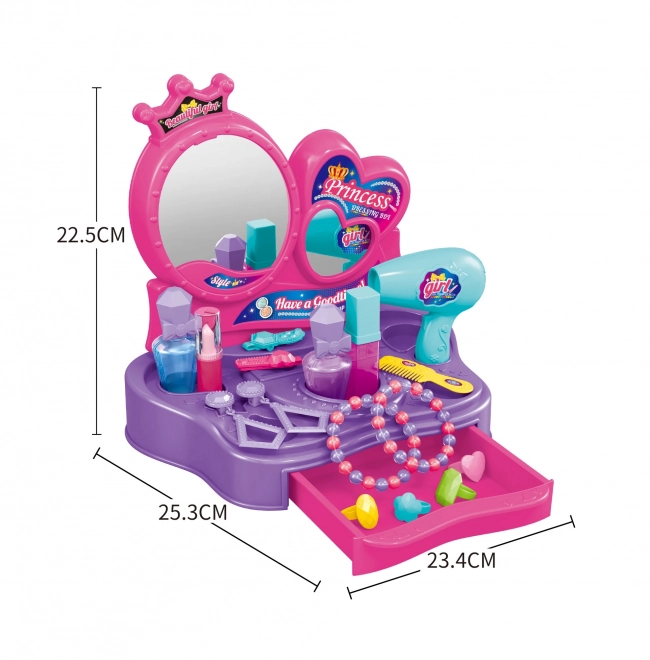 Kaptafel voor prinsessen Woopie - Schoonheidsstudio met 18 accessoires