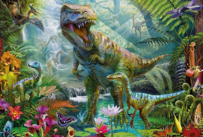 SCHMIDT Puzzel Dinosauriërs 4-in-1 in metalen koffer (60,60,100,100 stukjes)
