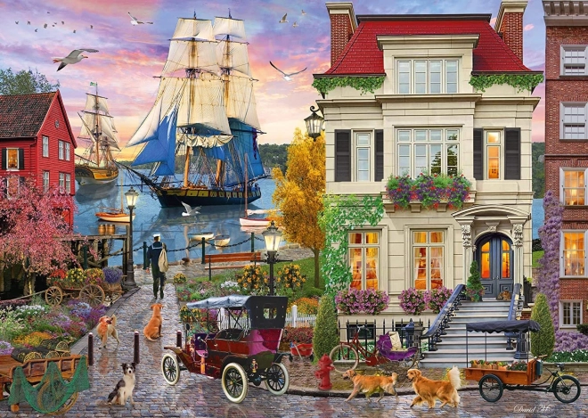 Puzzel schip in de haven 1000 stukjes