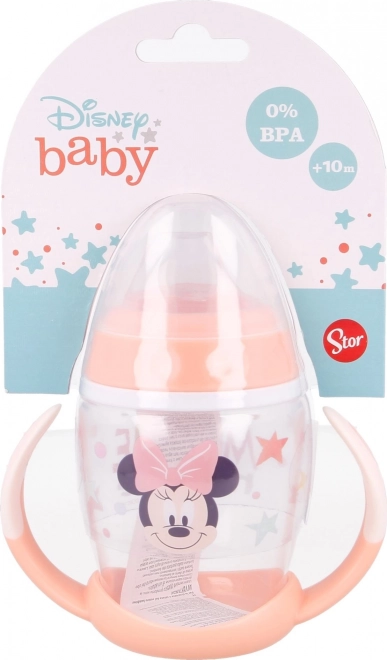 STOR Beker met handvatten en siliconen tuit 270ml Minnie