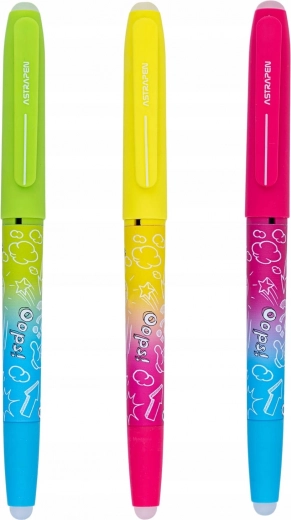 Uitwisbare pen ASTRA OOPS! 0,6 mm neon, 1 st (mix)