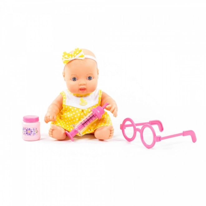 Zieke baby met accessoires