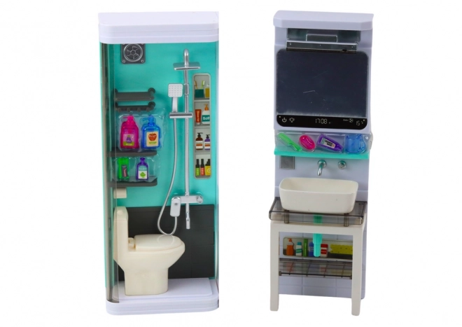 Badkamer Speelset 4in1 Douche Toilet Wasmachine Accessoires