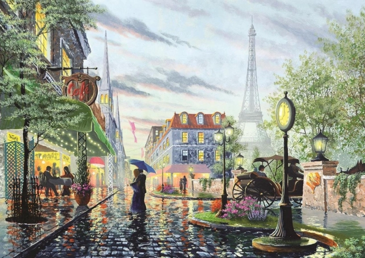 Puzzel Zomerse regen in Parijs 2000 stukjes
