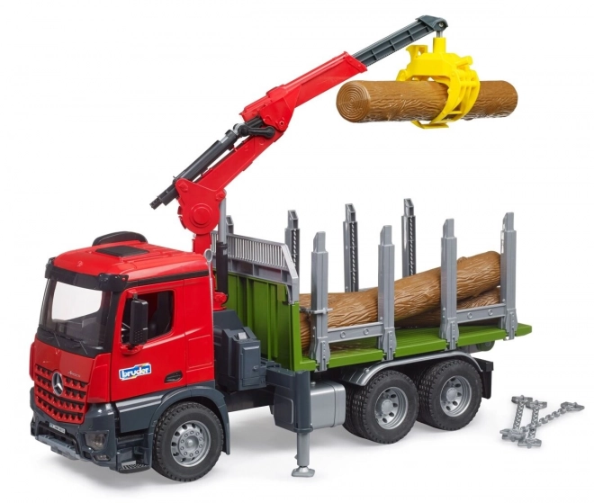 Bruder houttransporter met hydraulische kraan