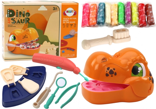 Creatieve set dinosaurus-tandarts met klei en accessoires