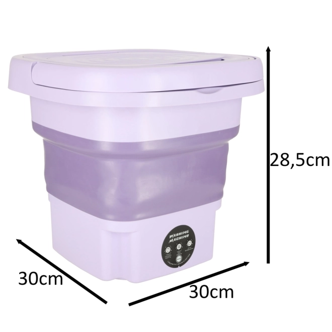 Opvouwbare reis mini wasmachine 8L paars