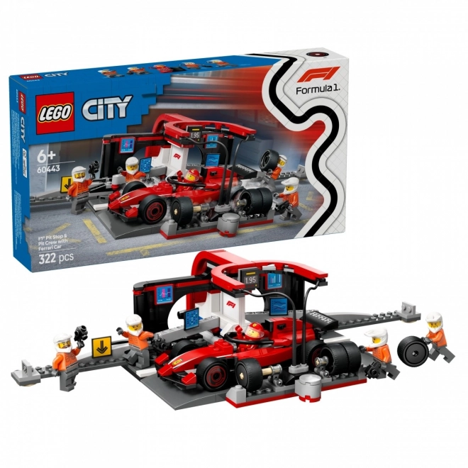 LEGO City 60443 Pitstop F1 met monteurs en Ferrari-auto