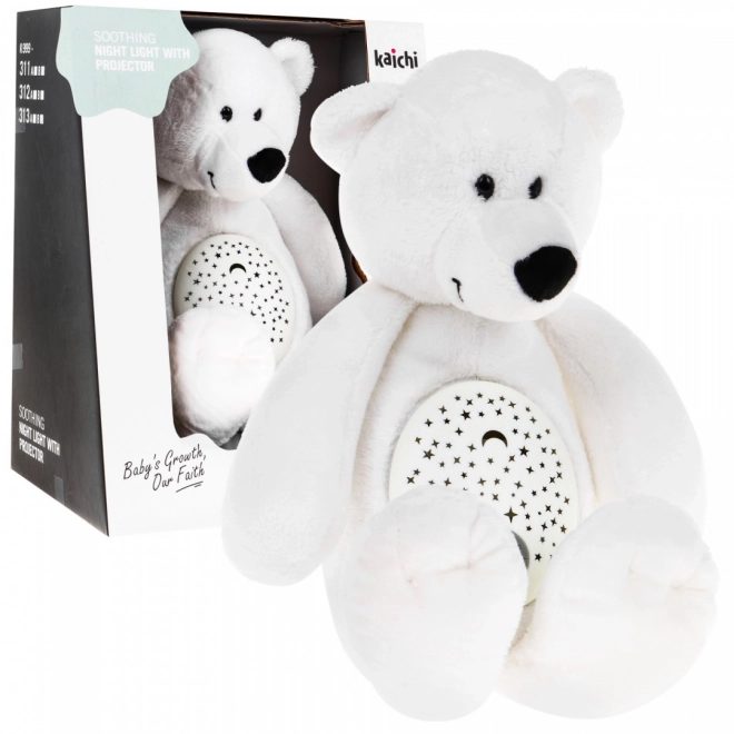 Kalmerende pluchen knuffelbeer 3-in-1 met projector en melodieën, 6 m+