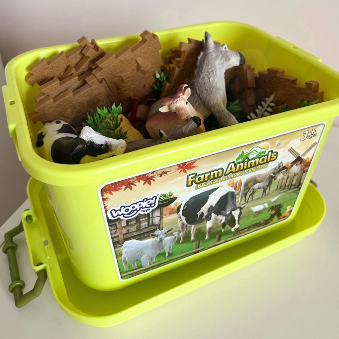 Set boerderijdieren met koffer 57 stuks