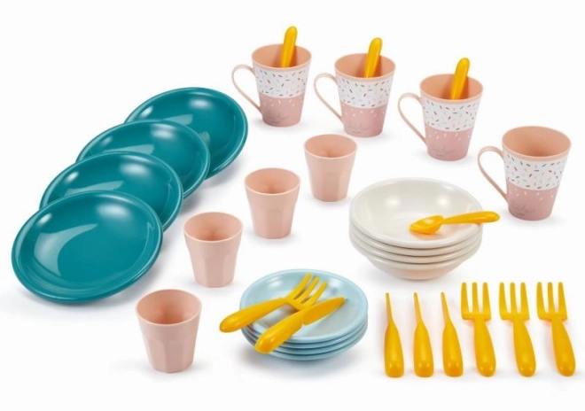 Kleurrijke plastic picknickset