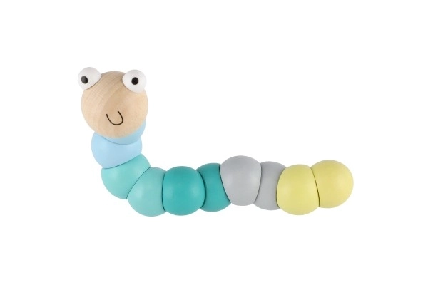 Scharnierende houten rups 16 cm