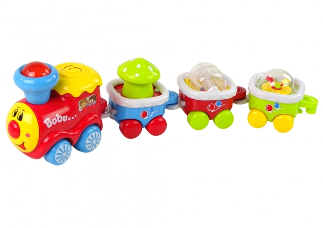 Kleurrijke educatieve trein voor peuters Licht Geluid Locomotief