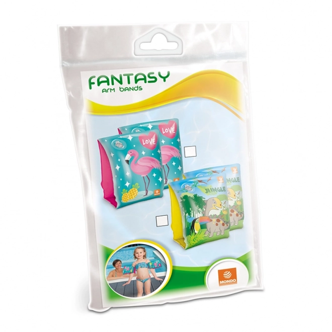 Opblaasbare zwembandjes flamingo en jungle 15x23 cm 2-6 jaar
