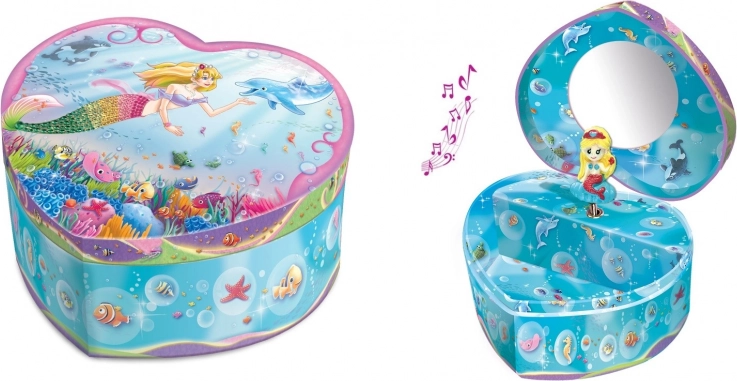 Hartvormige juwelendoos met fee van Pecoware met muziekdoosje