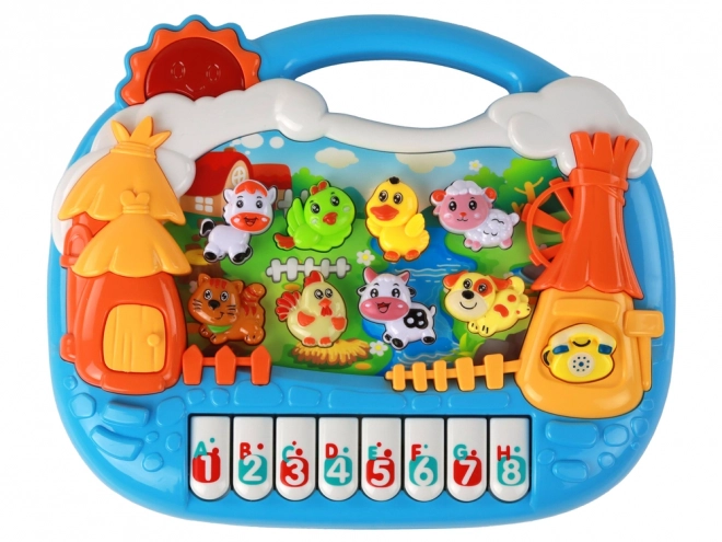 Educatieve piano voor kinderen met thema van dieren en Engels leren