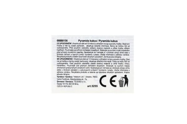 Stapelbare piramide ringen slak plastic 6 stuks in net 18x20x12cm 12m+
