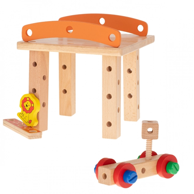 Houten educatieve stoeltje