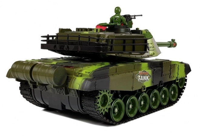 Grote R/C 2,4 Ghz op afstand bestuurbare tank Verlichting Geluid Schieten Groen