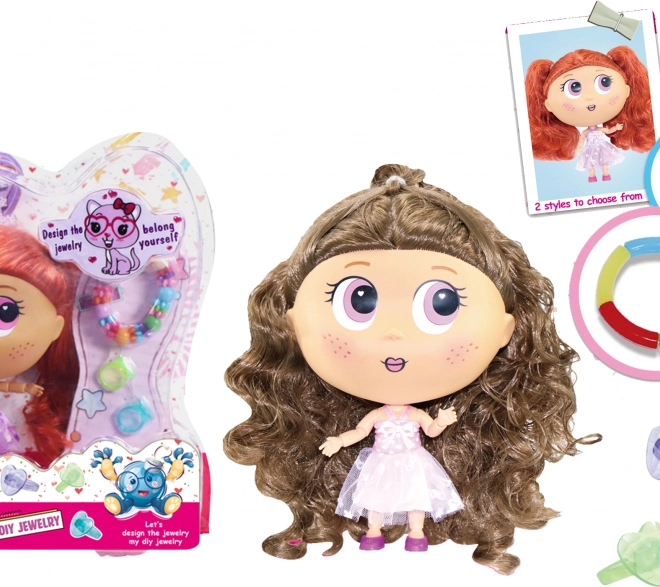 Pop met accessoires en armband 18 cm