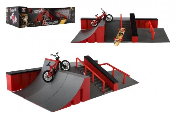 Skatepark - rampen, vingervelo en skateboard
