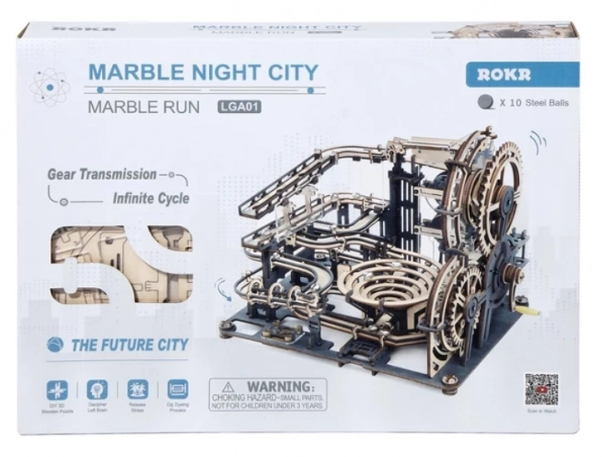 Knikkerbaan Night City - 3D houten bouwpakket