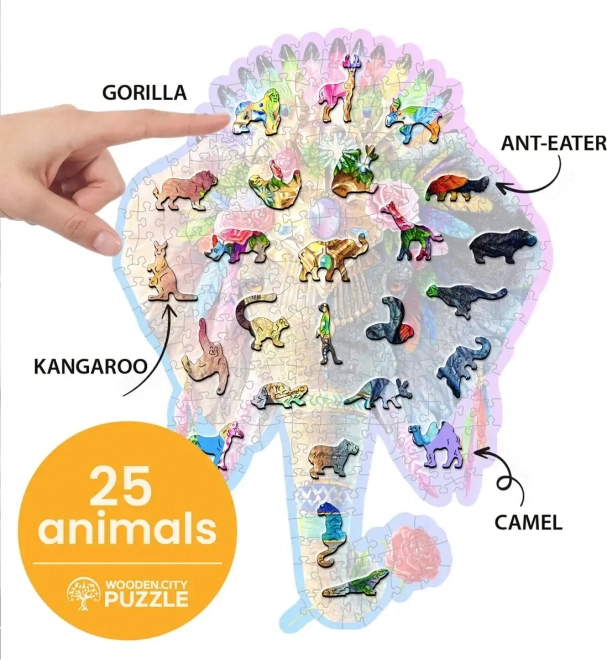 WOODEN CITY Houten puzzel Elegante olifant 250 stukken EKO