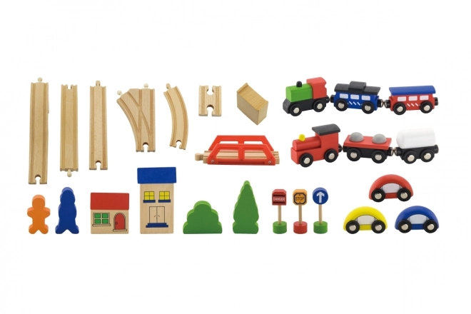 Viga Houten Treinset 49 stuks