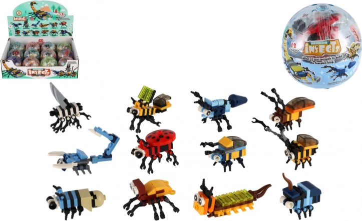 bouwset insecten – mini-modellen in een bol, mix van soorten