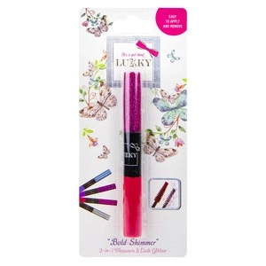 Lukky 2-in-1 mascara en glitter voor wimpers, rood