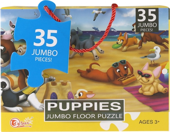 Vloerpuzzel puppy’s – 35 grote stukken