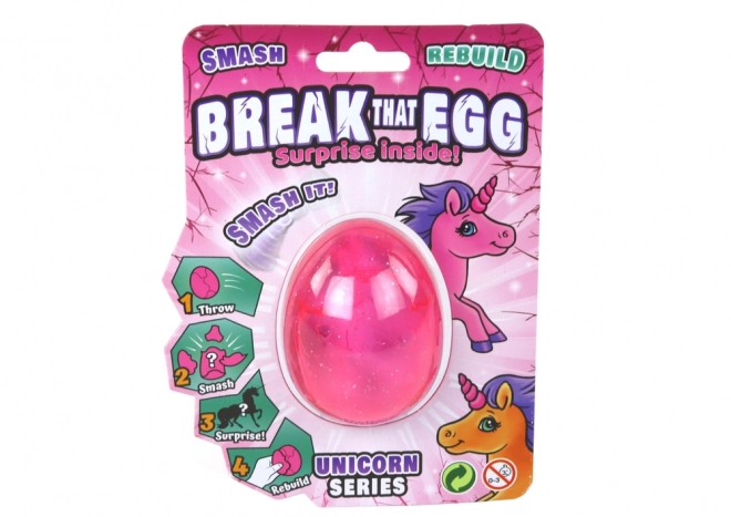 Magisch knappend ei Eenhoorn roze 6 cm