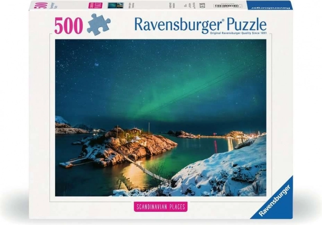 Puzzel 500 stukjes Poollicht boven Bergsfjord