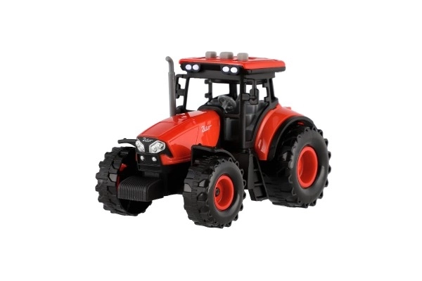 Rode Zetor tractor met aanhanger met geluidseffecten en lichteffecten - 36 cm