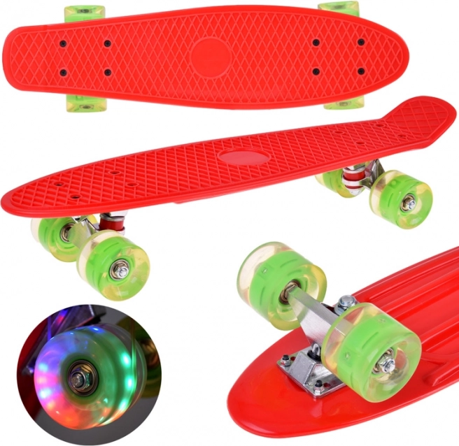 Skateboard met LED-wielen voor in het skatepark