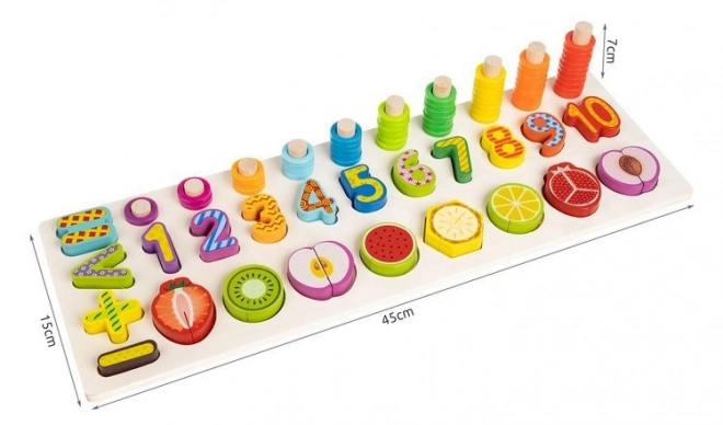 Houten educatief speelgoed met cijfers en fruit