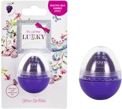 LUKKY lippenbalsem met glitters in eivorm, paars